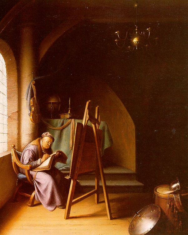 Gerrit Dou Man Writing in an Artist's Studio France oil painting art